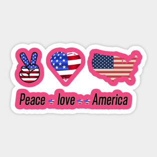 Peace Love America Sticker